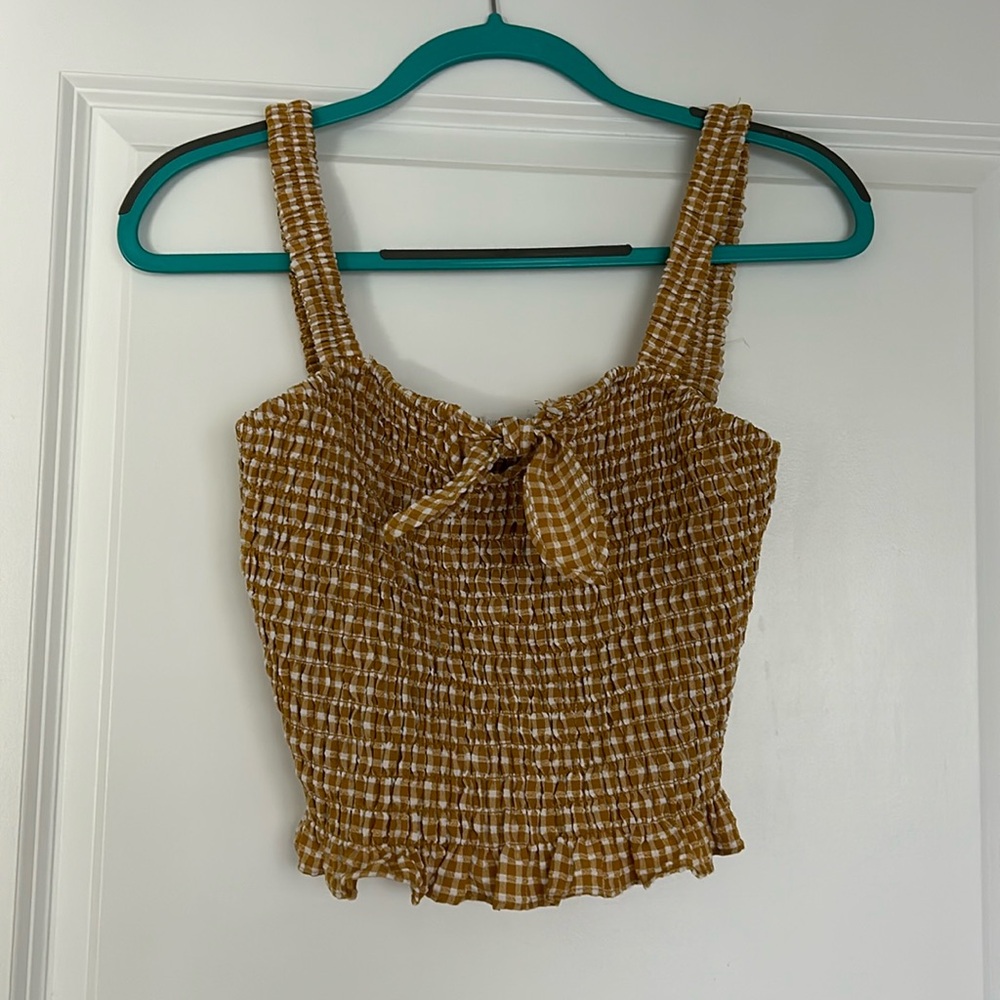 Yellow plaid tank top